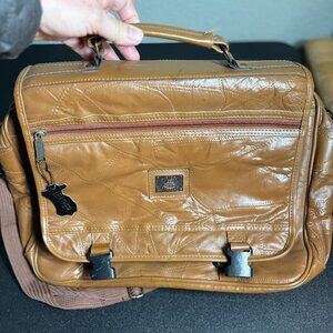 Vintage Brown Leather Briefcase Carry On Bag by Pioneer Express